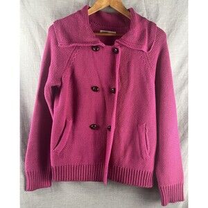 Old Navy Cardigan Sweater Women's L Pink Knit Double Breasted Nautical Military